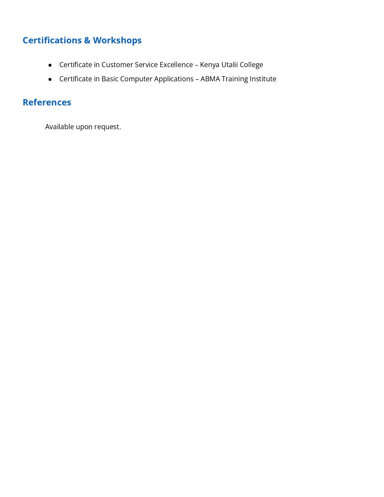 Best CV for Hotel Job
