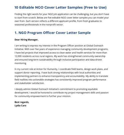 How to Write a Perfect Cover Letter for NGO Jobs (Free PDF Samples)