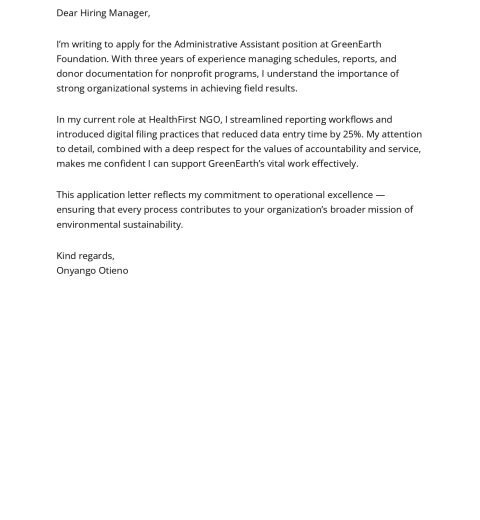 Free NGO Cover Letter Samples in PDF and Word Format